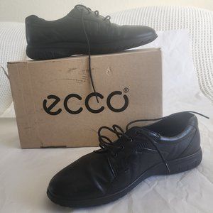 ECCO Women's Leather Black Lace-Up Comfort Shoes Sz 40 Pre-Owned